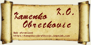 Kamenko Obretković vizit kartica